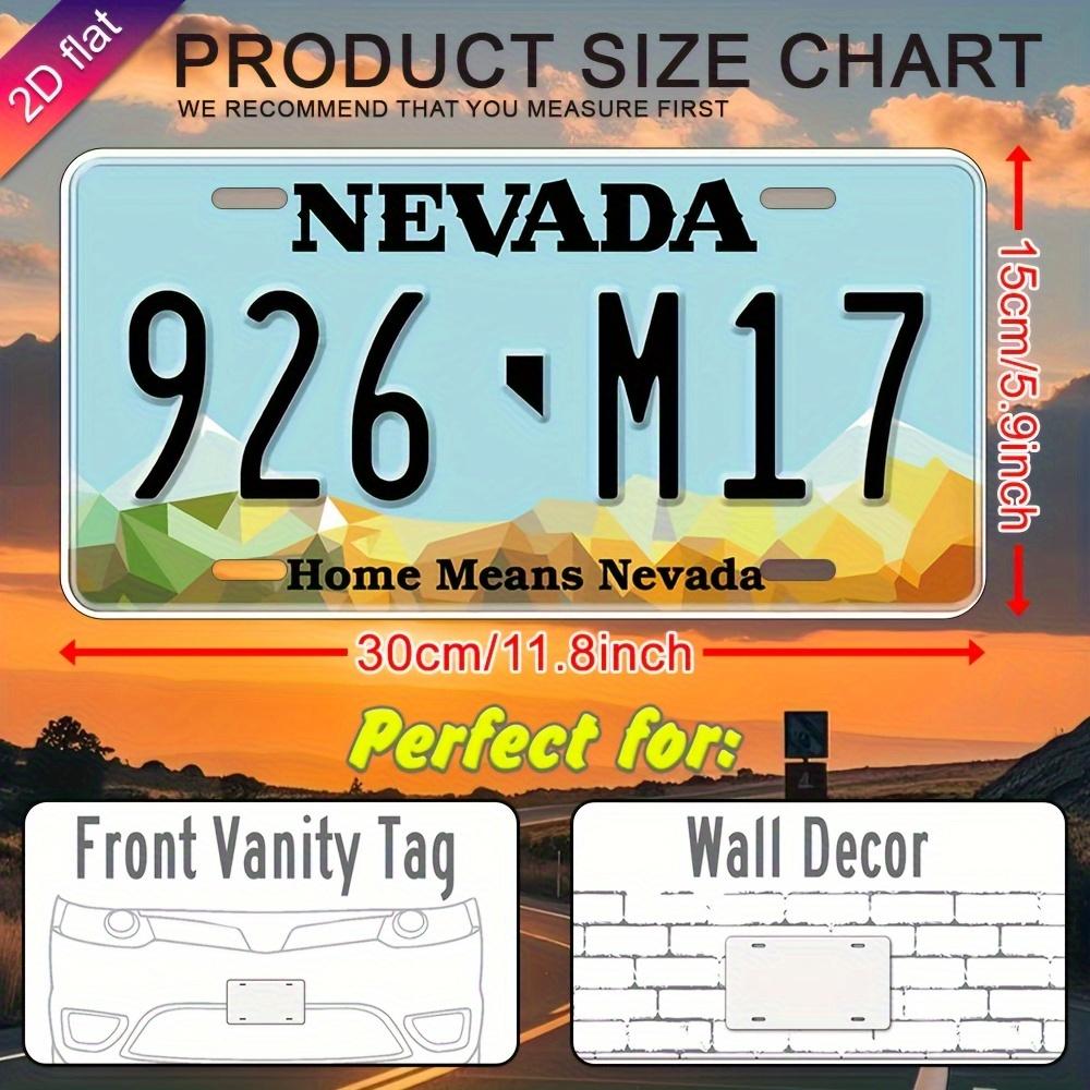 Printing Retro Nevada Aluminum License Plate- Wall Hanging Decorative Plate, 11.81x 5.9inch UV Printed Metal Sign Suitable for