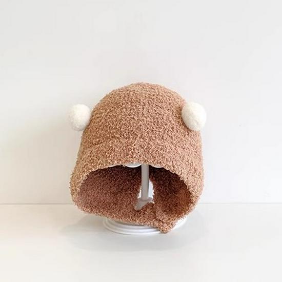 Solid Color Plush Baby Ear Protection Hat for Boys and Girls - Warm Autumn/Winter Style