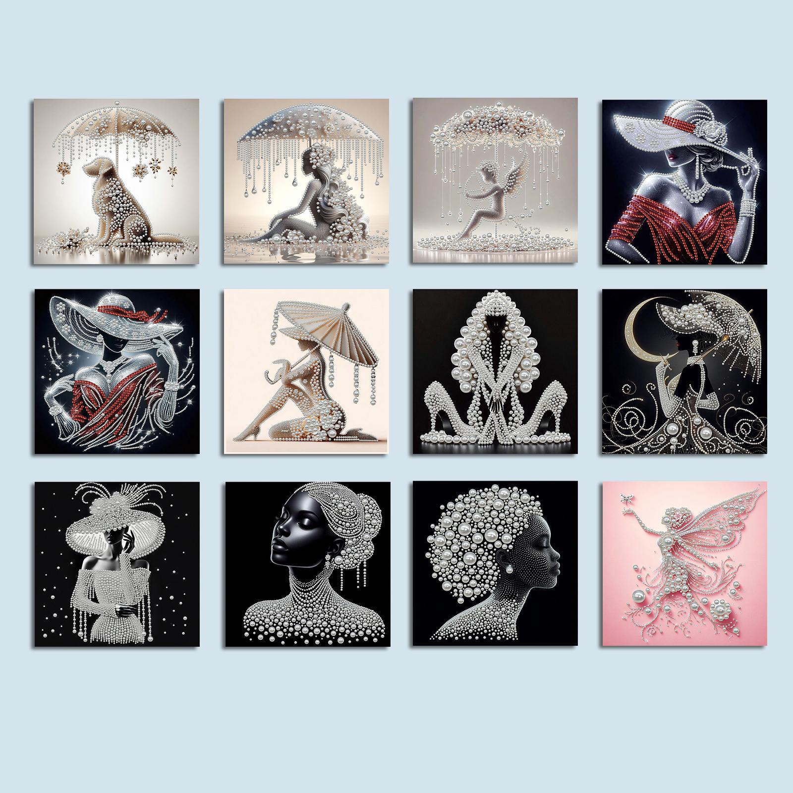 DIY Pearl Painting Kit for Adults Beginners Home Wall Decor Pearl Painting Art Kits 30x30cm With Frame