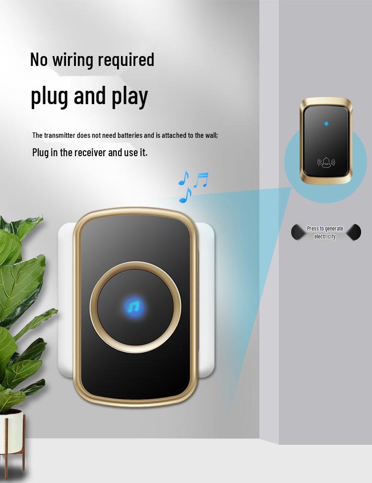 Smart Choice Waterproof Ultra-Long Range Self-Powered Wireless Doorbell for Home and Elderly Use