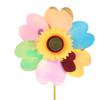 1 Set Outdoor Garden Decor Double Layered Sunflower Windmill Rotating Sunflower Wind Spinner Stake Standing Lawn Flower Pinwheel