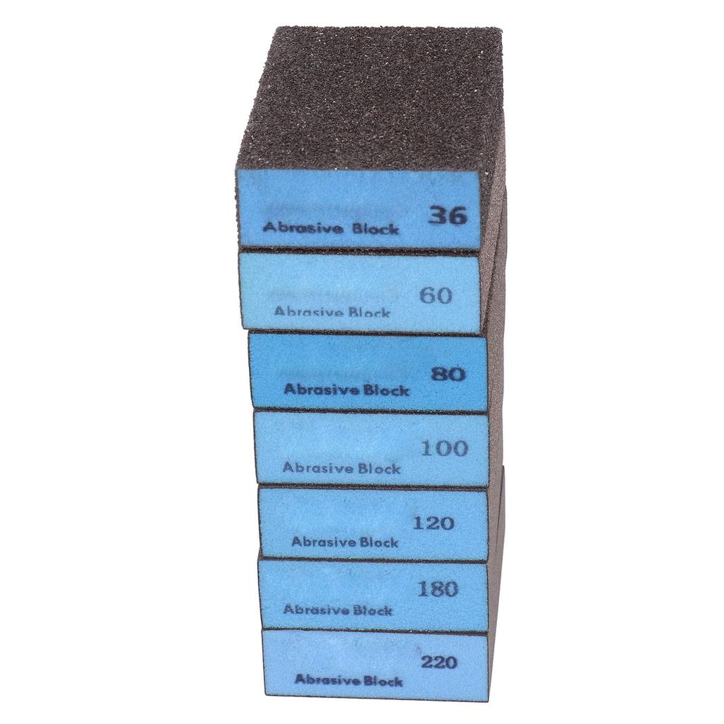 7Pcs Sanding Sponge 36 60 80 100 120 180 220 Grits Wet Dry Sander Block Tool Set Kit