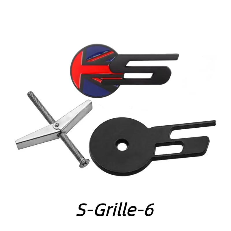 3D Metal S R Logo Car Front Grille Side Fender Rear Trunk Emblem Badge Decals for X-TYPE F-TYPE XE XF XJ XJR XFR Accessories