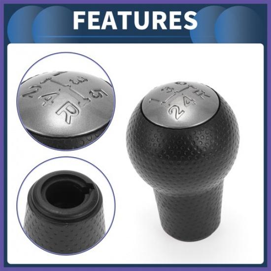 5 Speed Gear Shift Knob For Honda Fit 02-08 Plastic Black Titanium Tone