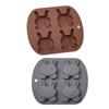 4 Rabbit Silicone Mold Biscuit Chocolate Mold DIY Cartoon Rabbit Pudding Ice Grid Baking Drip Mold