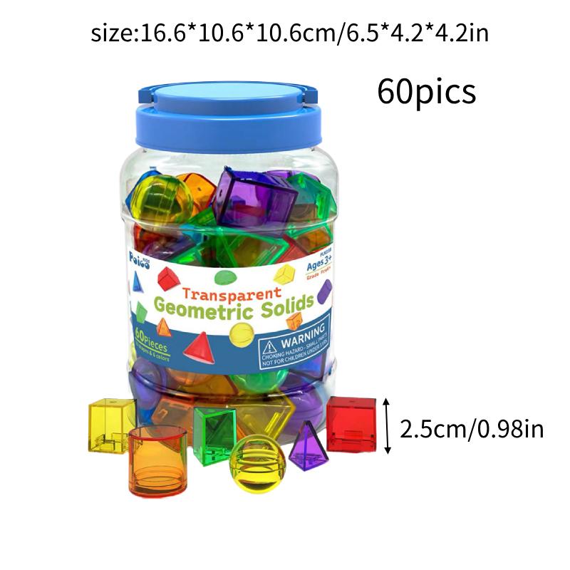 

60 шт. Строительные прозрачные блоки Набор развивающих игрушек Геометрическая форма Дети