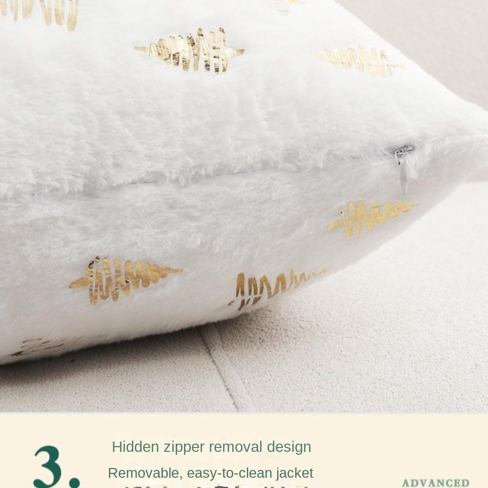 New Foil Print Plush Pillowcases Soft Decorative Throw Cover Sofa Accessories Christmas Tree Pattern Case Home Decor