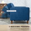 Velvet-Feel Three-Seater Sofa Bed - Blue