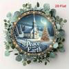 Iron Metal Wall Art 8x8 Inch Winter Christmas Wreath Church Decor Sign 2D Flat Print