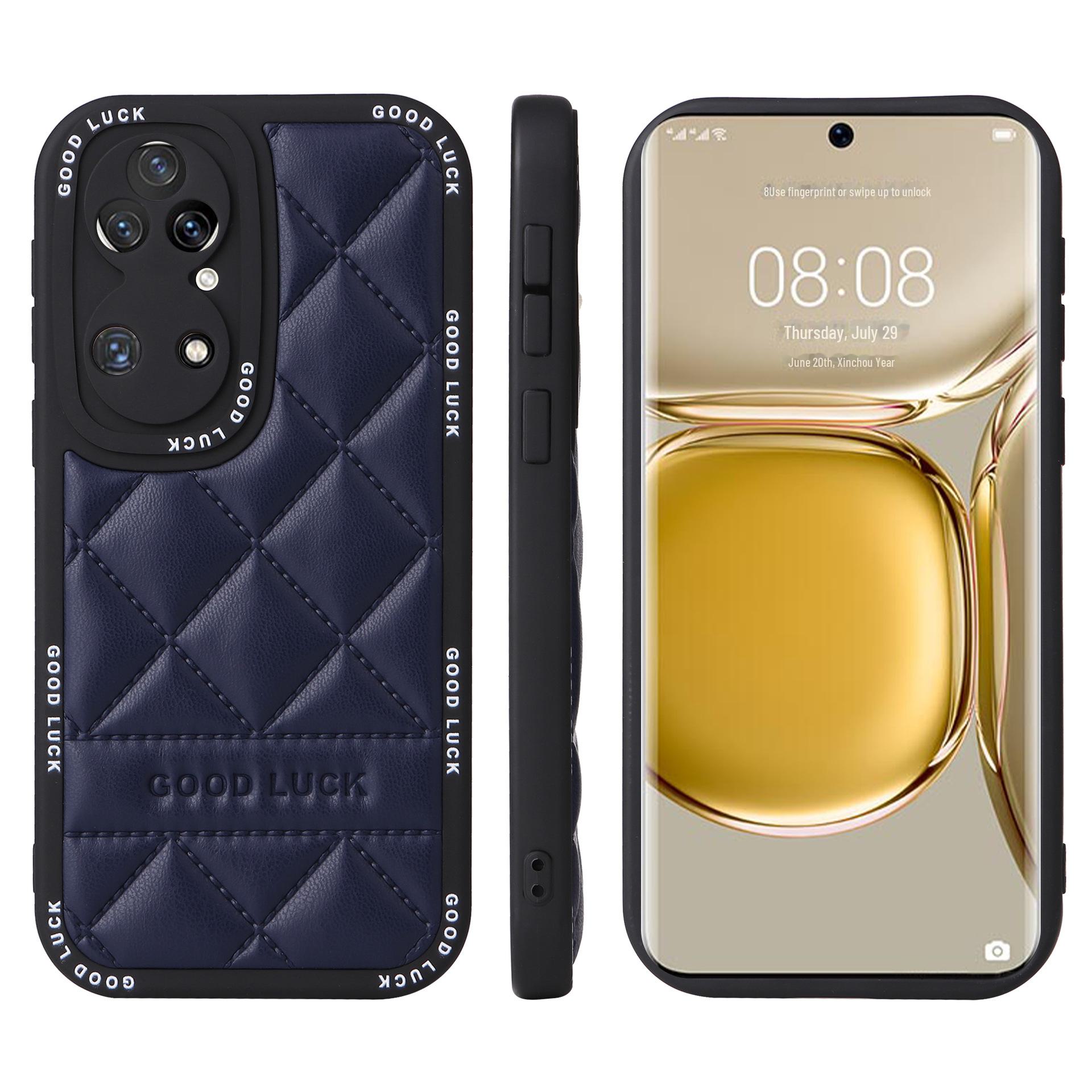 

Роскошный кожаный защитный чехол для Huawei Mate 40 Pro/P50 Pro/Mate 30 - полный комплект объектива с максимальной защитой Mate30 Pro синий