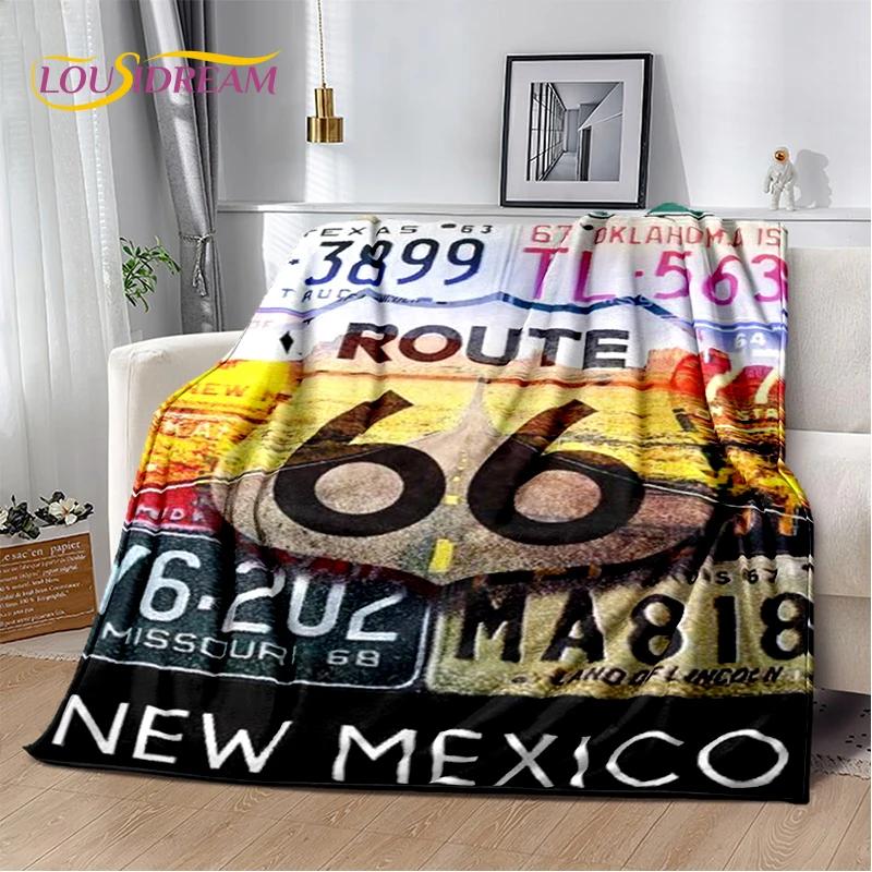 Retro Amerika Historische Route 66,Mother Road,mãe Estrada Deken,Zachte Worpdeken voor Thuis Slaapkamer Bed Sofa Picknick Kind Cadeau