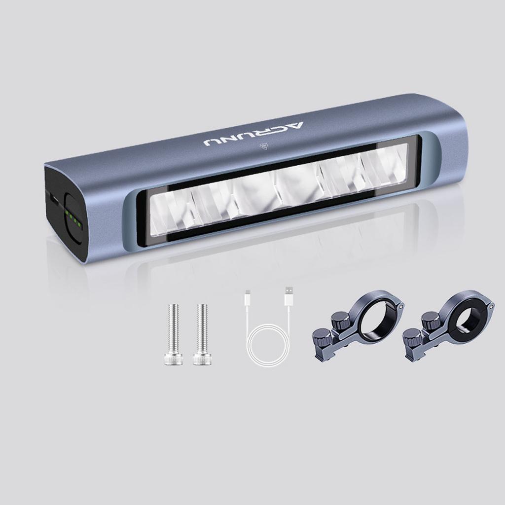 ACRUNU Bicycle Front Light USB Rechargeable Bike Headlight with Mounting Brackets and Screws for Night Riding Safety and Visibility
