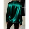 New Spring and Autumn Loose V-neck Office Womens Blouse Simple Long Sleeved Shirt Fashion Casual Solid Color Elegant Clothing