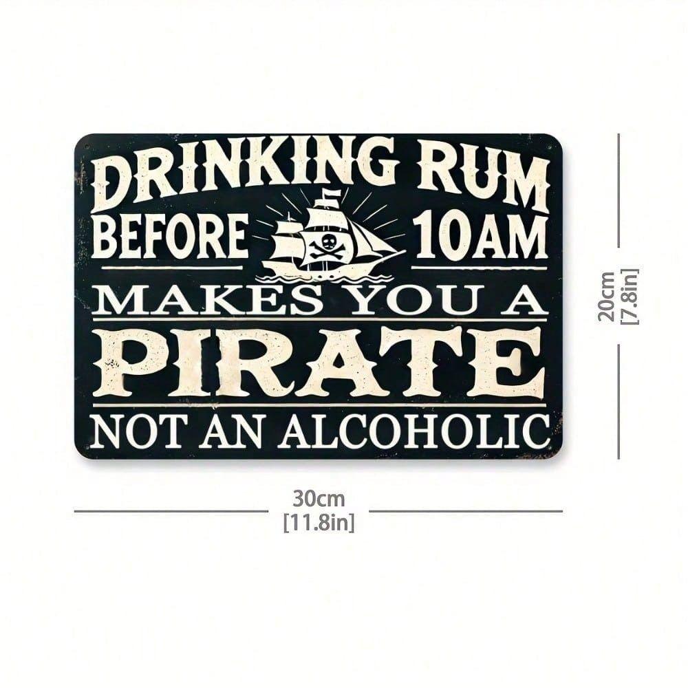 Vintage Pirate Rum Metal Wall Art Sign Bar Decor