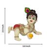 India Laddu Gopal Idol Ivory Body Red Dhoti for Car Dashboard Makhan Chor Little Krishna Idol Murti for Gifting Lord Krishna Statue