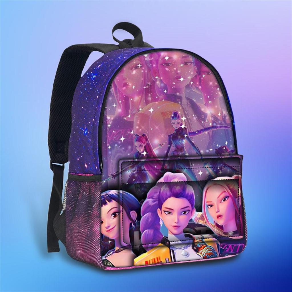 Movie Peripheral Print Backpack, School Bag Student Campus With Plush Ball Backpack