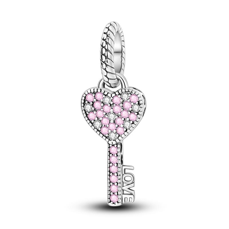 Fit Original Charms Pink Seriescopper Perfume Charm Pendent Dangle Bead Bracelet Necklace Diy Women Jewelry Gift