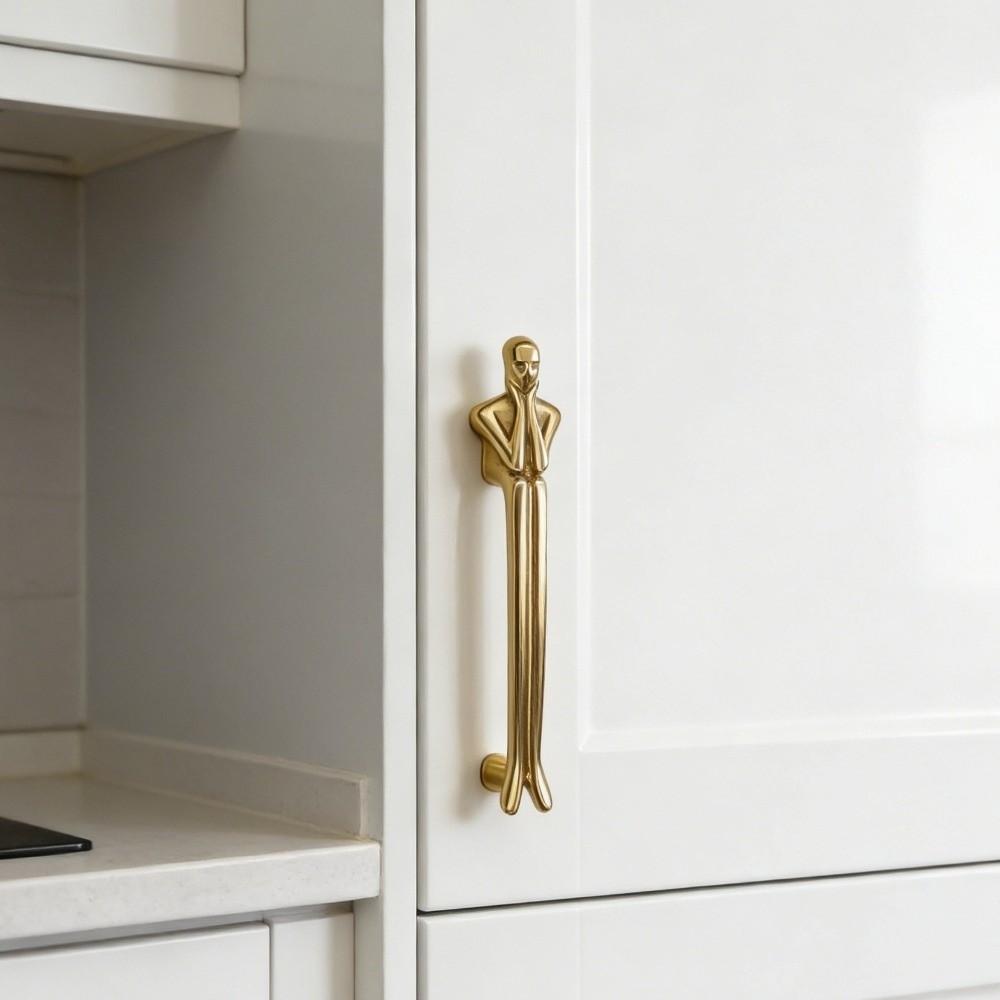 Gold Door Handle Zinc Alloy Drawer Knob Modern Cabinet Pull