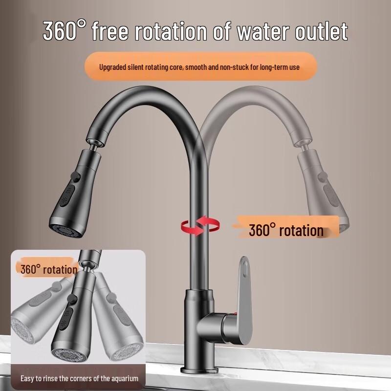 YIXI Stainless Steel Retractable Kitchen Faucet