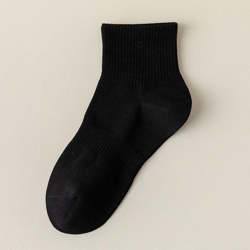 Women's Mid-calf Socks, Boneless Sports Solid Color Cotton Socks, Autumn and Winter Short Socks, Versatile Spring and Summer Socks