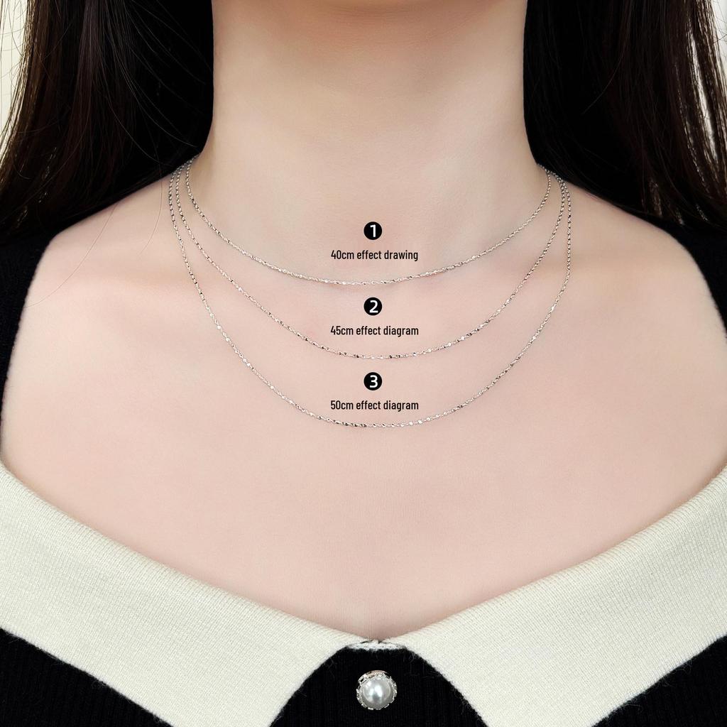 925 Sterling Silver Plain Chain Necklace for Women and Men - Thin, Choker Style, No Pendant