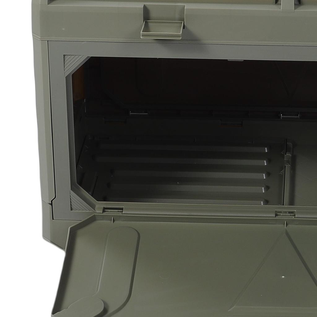 Outdoor Storage Box 2 Tier Large Capacity Foldable Stackable Water Proof Dust Proof Camping Storage Bin for Picnic Gears Snacks Clothes OD Green