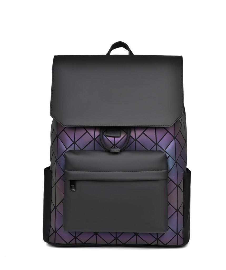 Trendy Men's Geometric Pattern Bookbag: Stylish, Versatile, Large Capacity, Lightweight Double Shoulder Backpack
