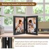 Doppel-/Dreifach-Fotorahmen 180° faltbarer, aufklappbarer Bilderrahmenständer Vertikal auf dem Schreibtisch stehender Fotorahmen mit Glasfront Fotorahmen