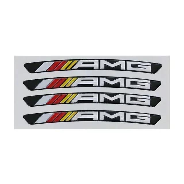 CQZ1 4pcs AMG Emblem Car Wheel Sticker Rims Cover Decal Accessories For  Mercedes Benz Brabus Smart Maybach W204 GLC CLA W205 W203