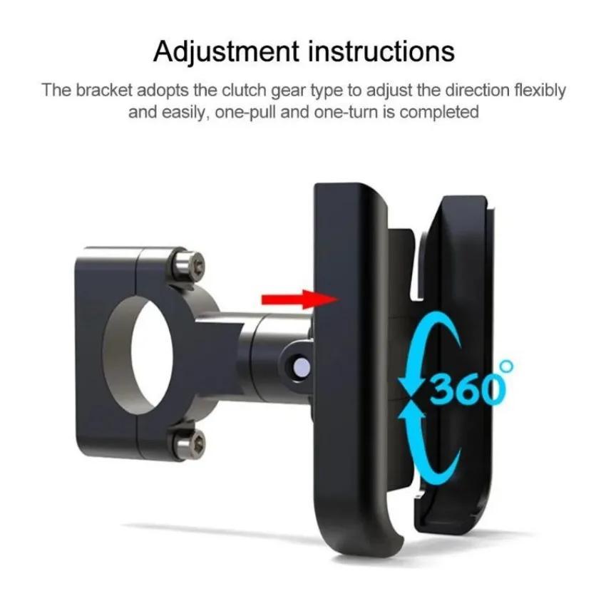 1 Pcs 4-7 Inch Smartphone GPS 20-30mm Handlebar Accessories 360° Rotation Aluminum Alloy Bike Bicycle Phone Holder