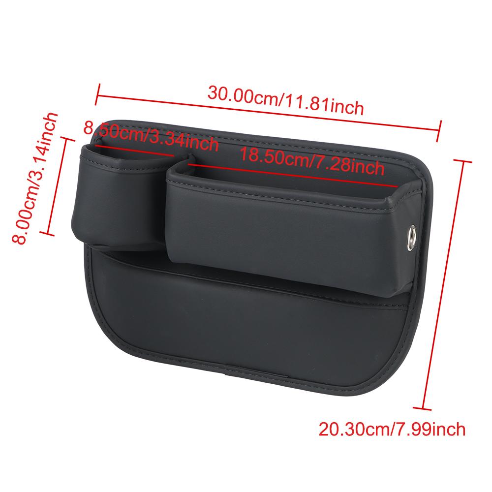Multifunktional mit Getränkehalter, Autositzlücken-Organizer, Pu-Leder, seitliche Aufbewahrungsbox für die Autokonsole für Mobiltelefone