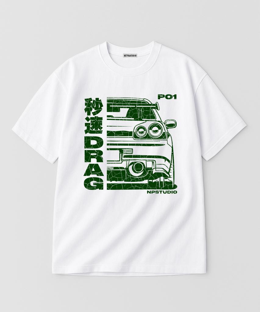 NP STUDIO [2Pack] P01 Drag Logo Oversized T-Shirt 3 Colors