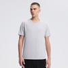 Round-neck Men's Short-sleeved Outdoor Sports Running Fitness Training T-shirt Quick-drying Top with Moisture-wicking Ice-silk Fabric