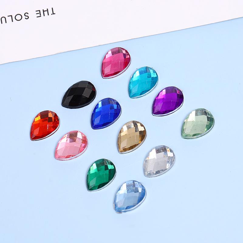 Eco-friendly Teardrop Rhinestones with Silver Backing