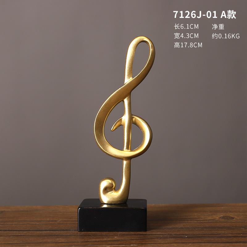 

Minimalist Resin Music Note Decor Modern Art Craft Gift for Living Room Office Desk Shelf Display