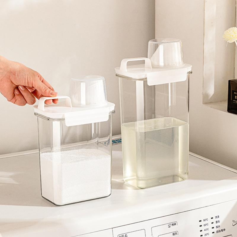 Household Storage Box, Laundry Detergent Storage Bucket, Carrying Scale Cup, Grain Moisture-Proof Sealed Can, Pet Storage Bucket