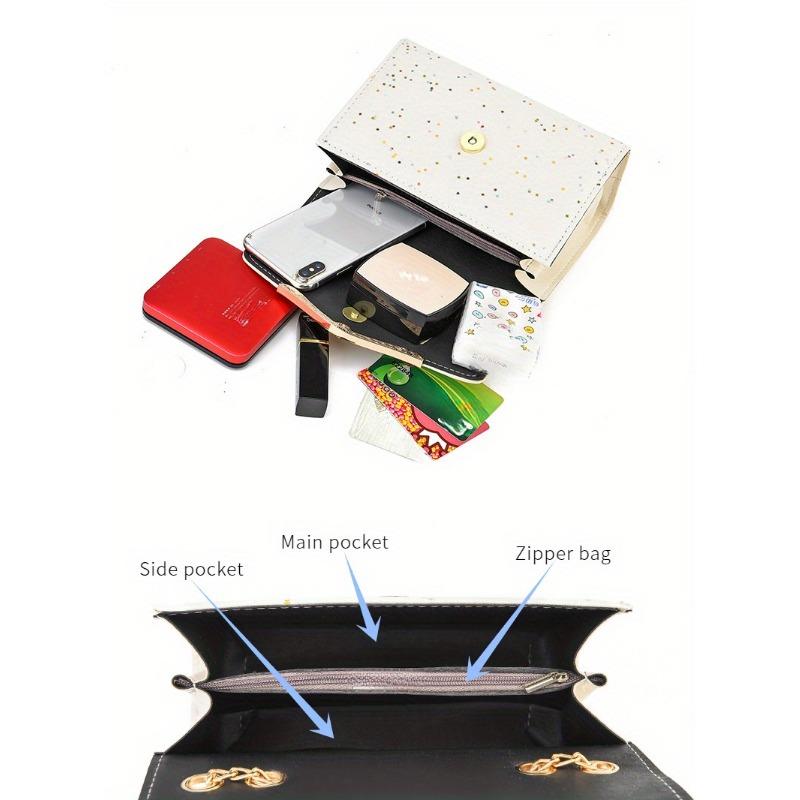 Festive Mini Shoulder Bag with Sparkling Details - PU Material, Lightweight, Adjustable Strap, and Magnetic Closure