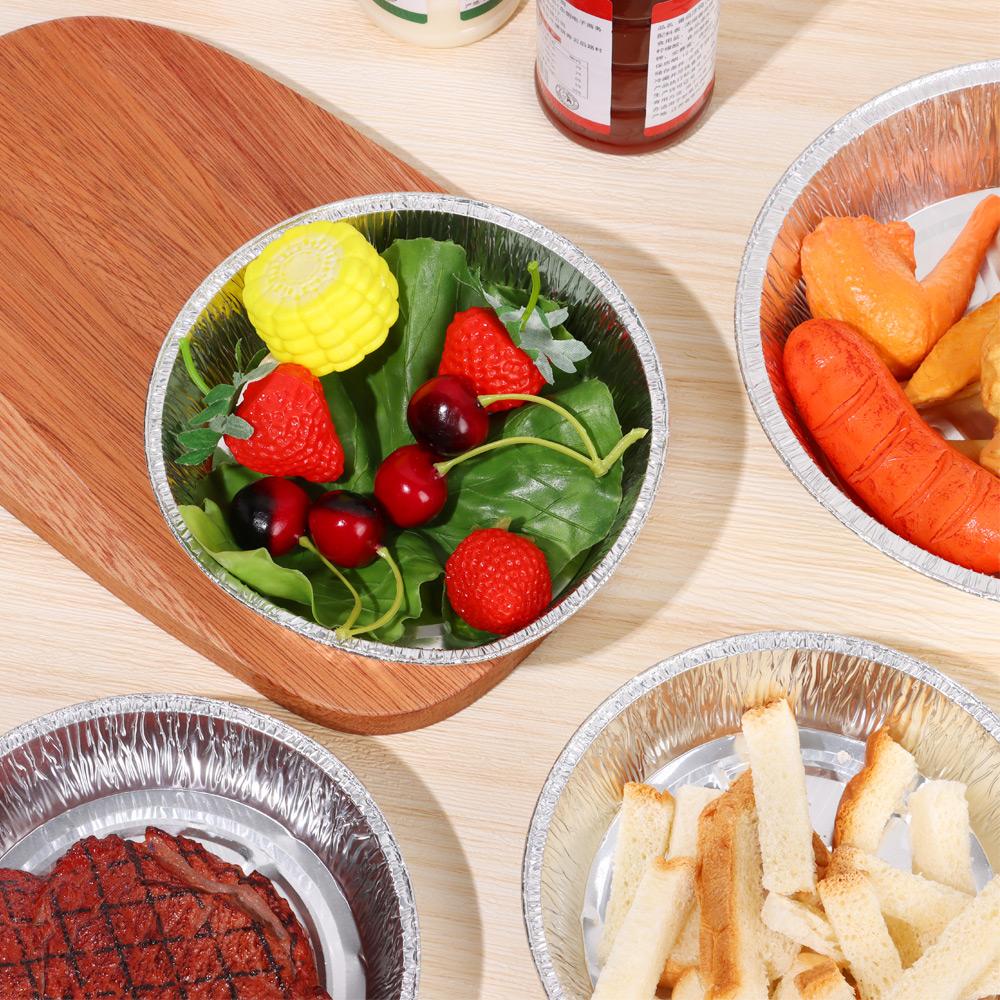Roasting Baking Air Fryer Liner Round Aluminium Foil Trays Containers Aluminum Foil Tin Box