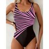 Costume da bagno intero estivo sexy con stampa astratta, vestibilità aderente e snellente, profondo scollo a U sulla schiena, costume da bagno alla moda che attira l'attenzione per la spiaggia, la piscina e le vacanze
