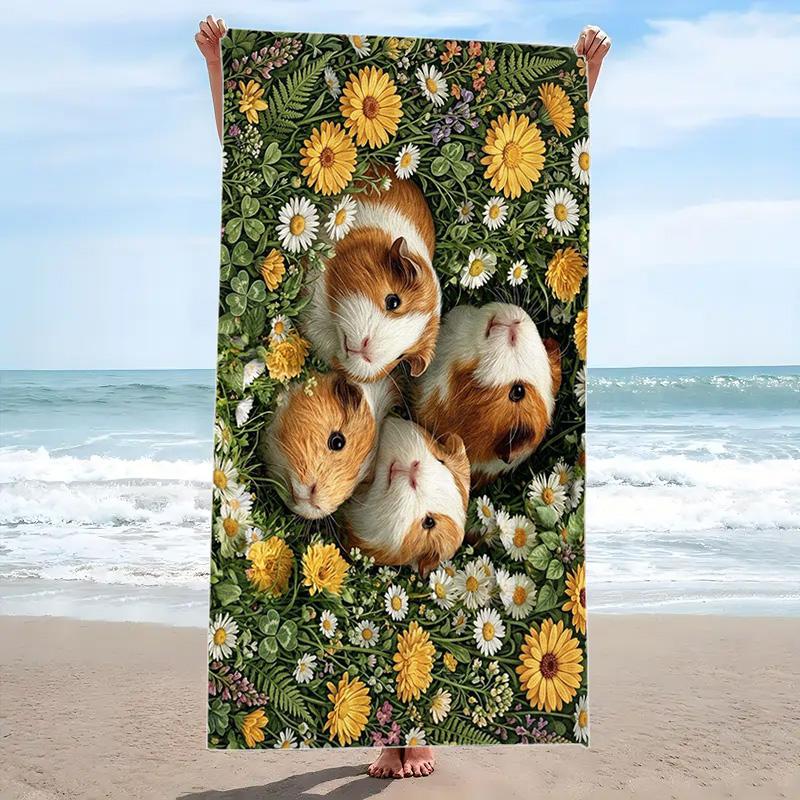 Guinea Pigs Print Beach Towel, Large Soft Quick Dry Towel for Beach Camping Swimming