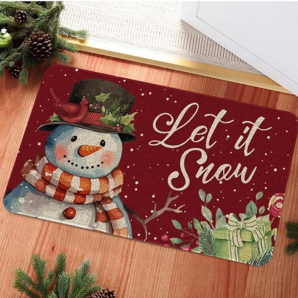2D Flat Printed Christmas Floor Mat Non-Slip 3D Illusion Rug Round Vortex Carpet Outdoor