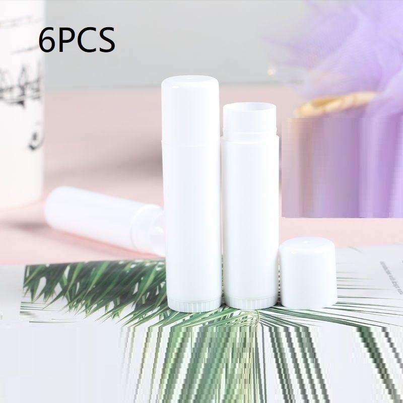 

6Pcs 5g Round Lipstick Tube – Empty Container for Hot-Fill Lip Balm or Homemade Lipstick белый