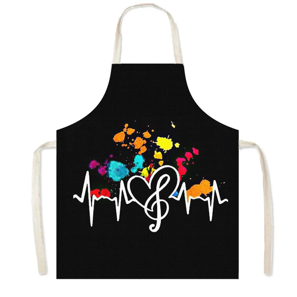 Music Rose Note Print Cooking Aprons Women Nice Lips Household Cleaning Clothing Baking Barber Chef Waiter Kitchen Apron