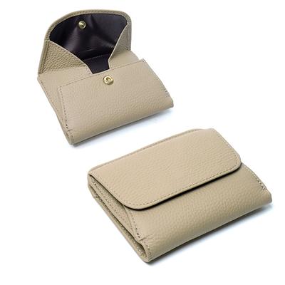 Billetera Pequeña de Cuero Vacuno Completo para Mujer, Diseño de Nicho Corto, Billetera de Moda, Cuero Genuino, Clip Corto para Mujer, Bolsa para Cambios y Tarjetas