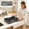 Multi-functional Retractable Kitchen Drawer Divider: Adjustable Plastic Knife and Fork Storage Box