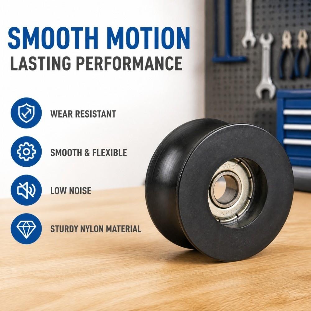 4Pcs Nylon Coated Guide Pulley Wheel Sealed Roller Bearing Wheel Durable Groove Ball Bearing Doors