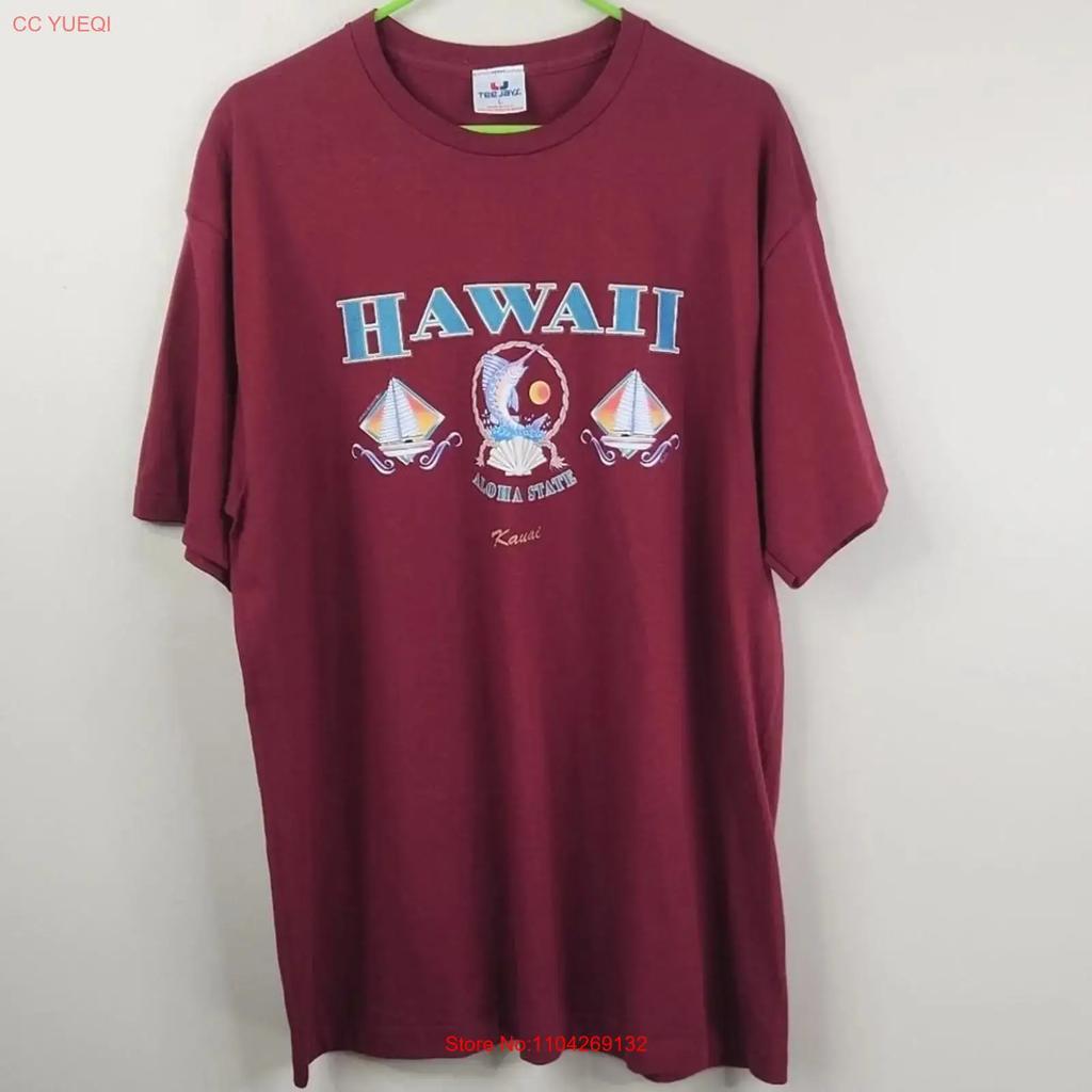 Vintage 1996 Hawaii Aloha State Kauai Frontside T Shirt Large Vintage Streetwear Top For Everyday Wear Casual Slightly