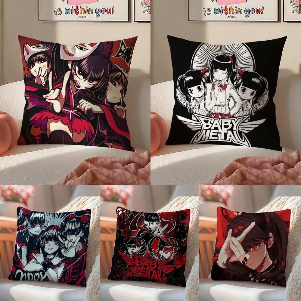 Exquisite Fashion Items Unisex Hot Rock Group B-Babymetal Cushion Cover Pillowcase Short Plush Invisible Zipper Room Sofa Cushion Cover