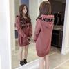 Women's 2025 Winter Fleece-Lined Loose Letter Hoodie