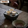 2pc/lot Horseshoe Teacup Luxury Tea Bowl Water Jug Tea-tasting Fragrance Cup Chazhan Master Cups Household Cafes Supplies 35ml